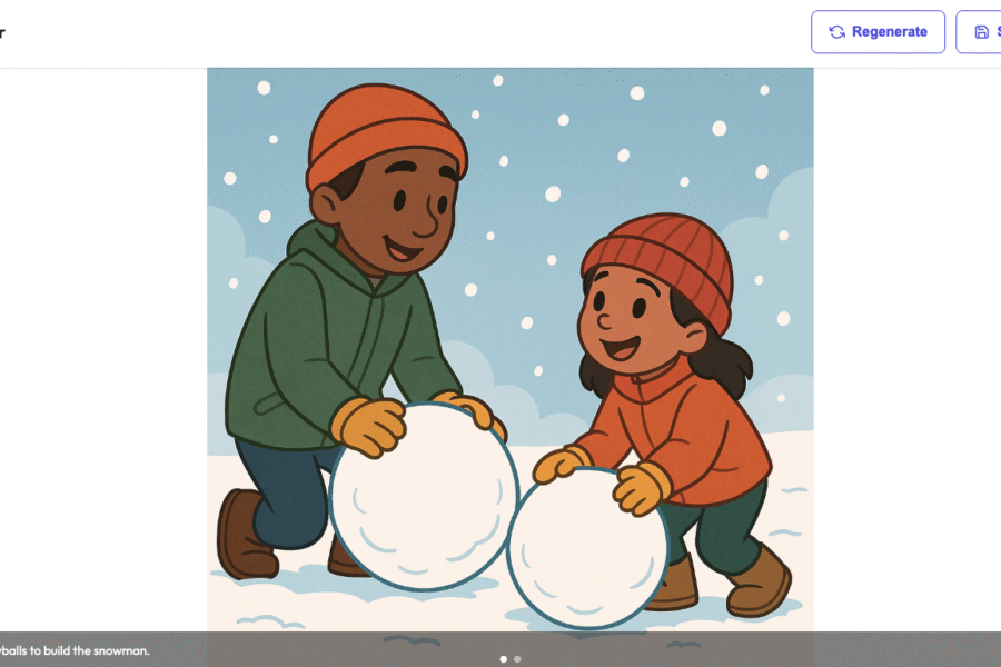 a girl with autism building a snowman with her older brother. tTogether, rolling large snowballs in the snow while learning teamwork and collaboration skills