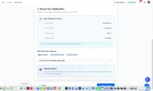 Phonics Lab training plan summary showing exercise type, sound patterns, difficulty level, and session length