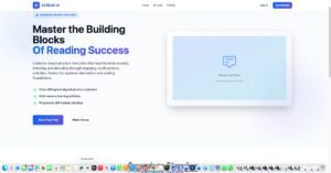 EZRead AI Phonics Lab landing page showing Orton-Gillingham aligned systematic phonics instruction for dyslexia