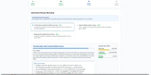 EZducate multi-agent AI recommended intervention strategies showing Test Simulation Cognitive Reframing and Relaxation Techniques with 85 percent match scores