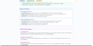 EZducate sample scripts and language section showing ready-to-use phrases for introducing the plan prompting appropriate behavior and providing reinforcement